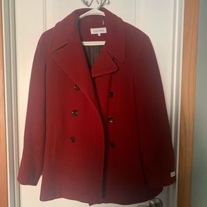 Calvin Klein size 12 red peacoat